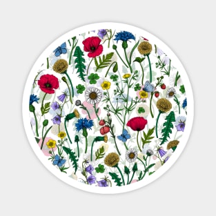 Wild flowers, poppies, cornflowers, daisies and more Magnet